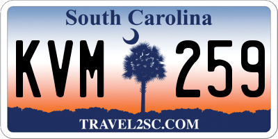SC license plate KVM259