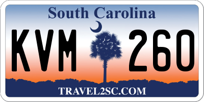 SC license plate KVM260