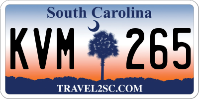 SC license plate KVM265