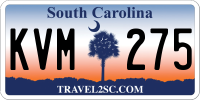 SC license plate KVM275