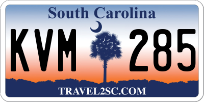 SC license plate KVM285