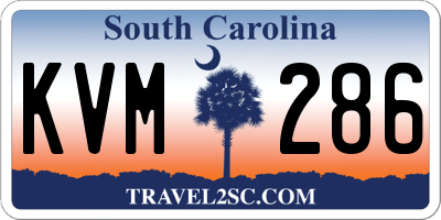 SC license plate KVM286