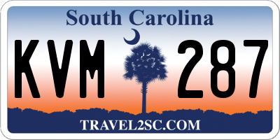SC license plate KVM287