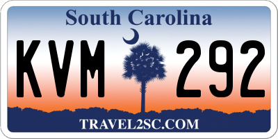 SC license plate KVM292