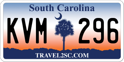 SC license plate KVM296
