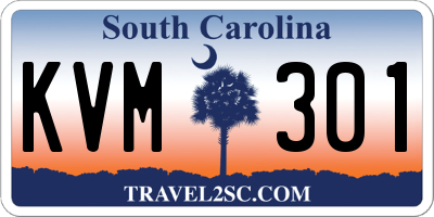 SC license plate KVM301