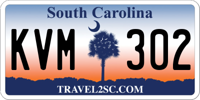 SC license plate KVM302