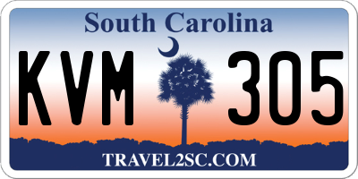SC license plate KVM305