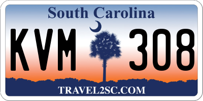 SC license plate KVM308
