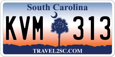 SC license plate KVM313