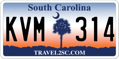 SC license plate KVM314