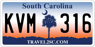 SC license plate KVM316