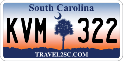 SC license plate KVM322
