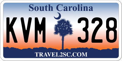 SC license plate KVM328