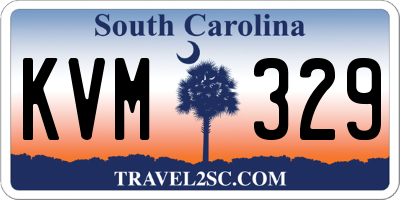 SC license plate KVM329