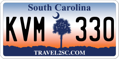 SC license plate KVM330