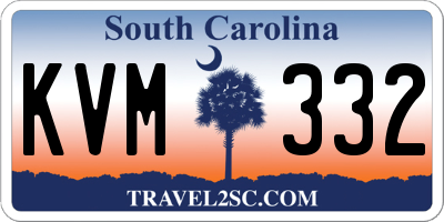 SC license plate KVM332