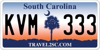 SC license plate KVM333