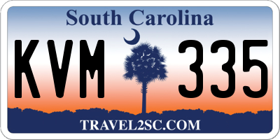 SC license plate KVM335