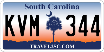 SC license plate KVM344
