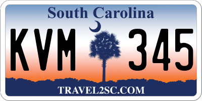 SC license plate KVM345