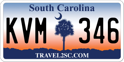 SC license plate KVM346
