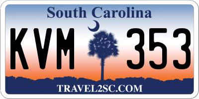 SC license plate KVM353