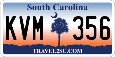 SC license plate KVM356