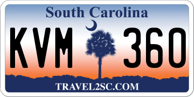 SC license plate KVM360