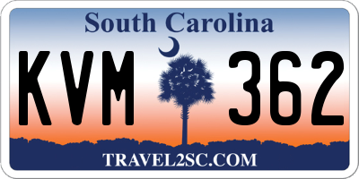 SC license plate KVM362
