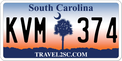 SC license plate KVM374
