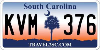 SC license plate KVM376