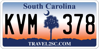 SC license plate KVM378