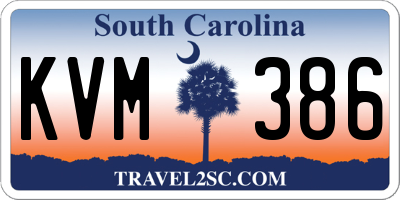 SC license plate KVM386