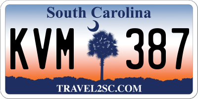 SC license plate KVM387