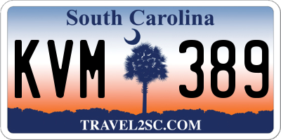 SC license plate KVM389