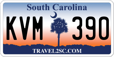 SC license plate KVM390