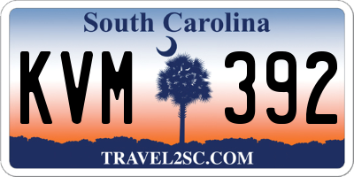 SC license plate KVM392
