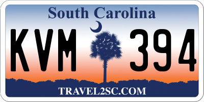 SC license plate KVM394