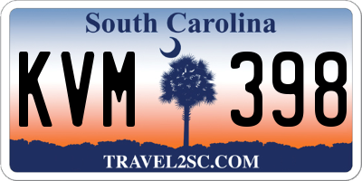 SC license plate KVM398