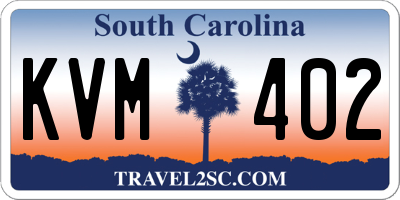 SC license plate KVM402