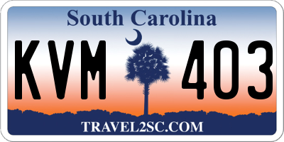 SC license plate KVM403