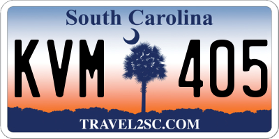 SC license plate KVM405