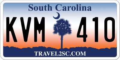 SC license plate KVM410