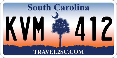 SC license plate KVM412