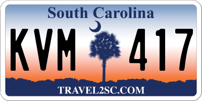 SC license plate KVM417