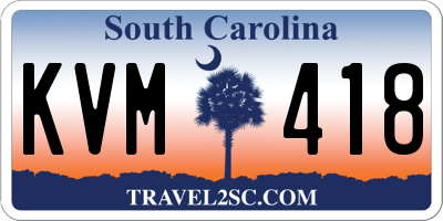SC license plate KVM418