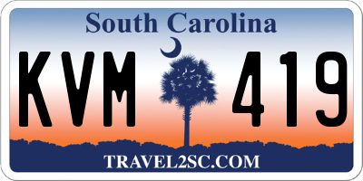 SC license plate KVM419