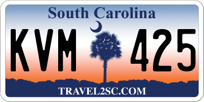 SC license plate KVM425