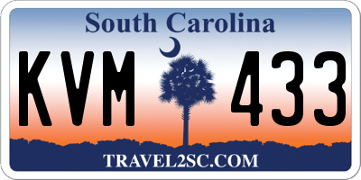 SC license plate KVM433
